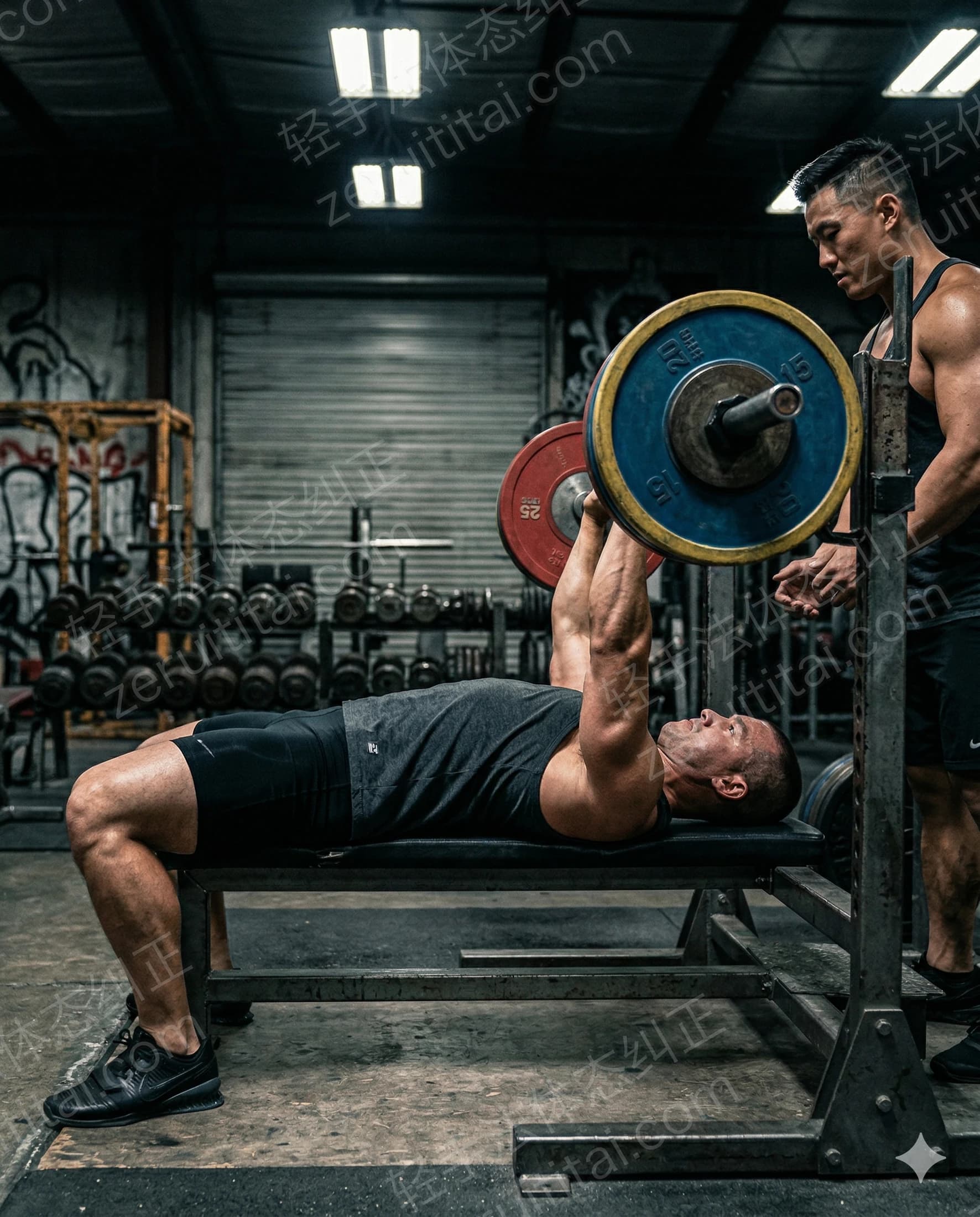 直接在脊柱上施加压力的错误动作示例：深蹲